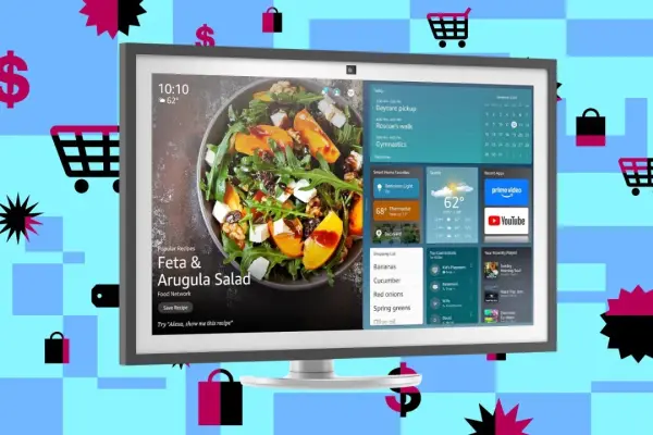 Một gói sản phẩm bao gồm màn hình thông minh lớn nhất của Amazon và một chân đế vừa được giảm giá lớn nhất